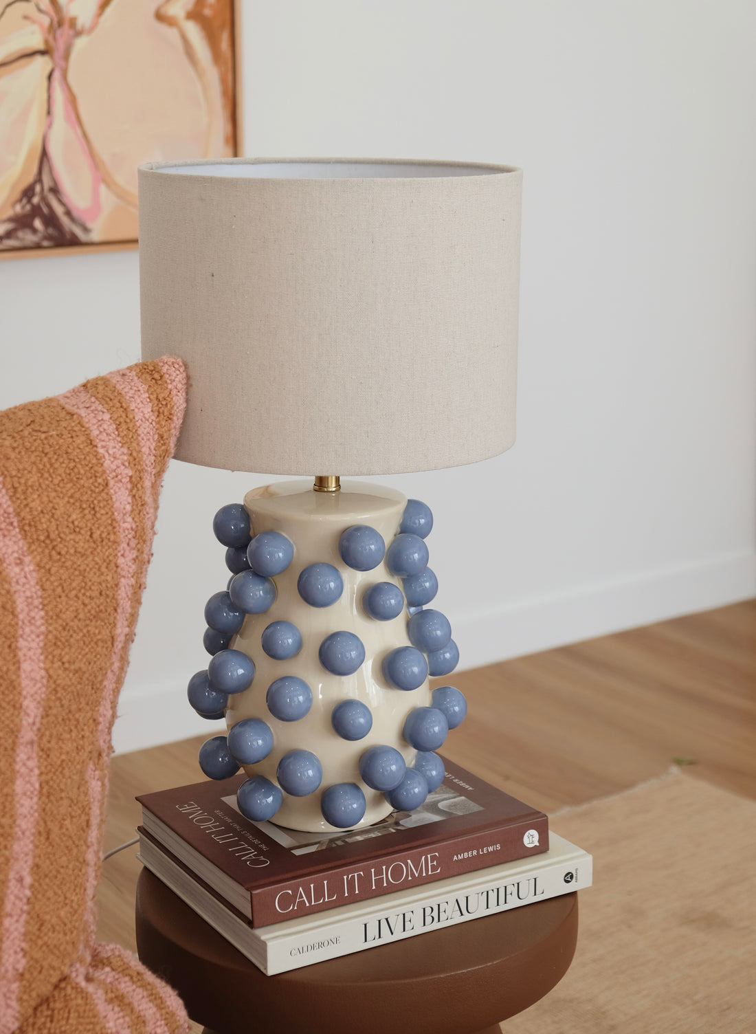 Blue Bubble Lamp with shade