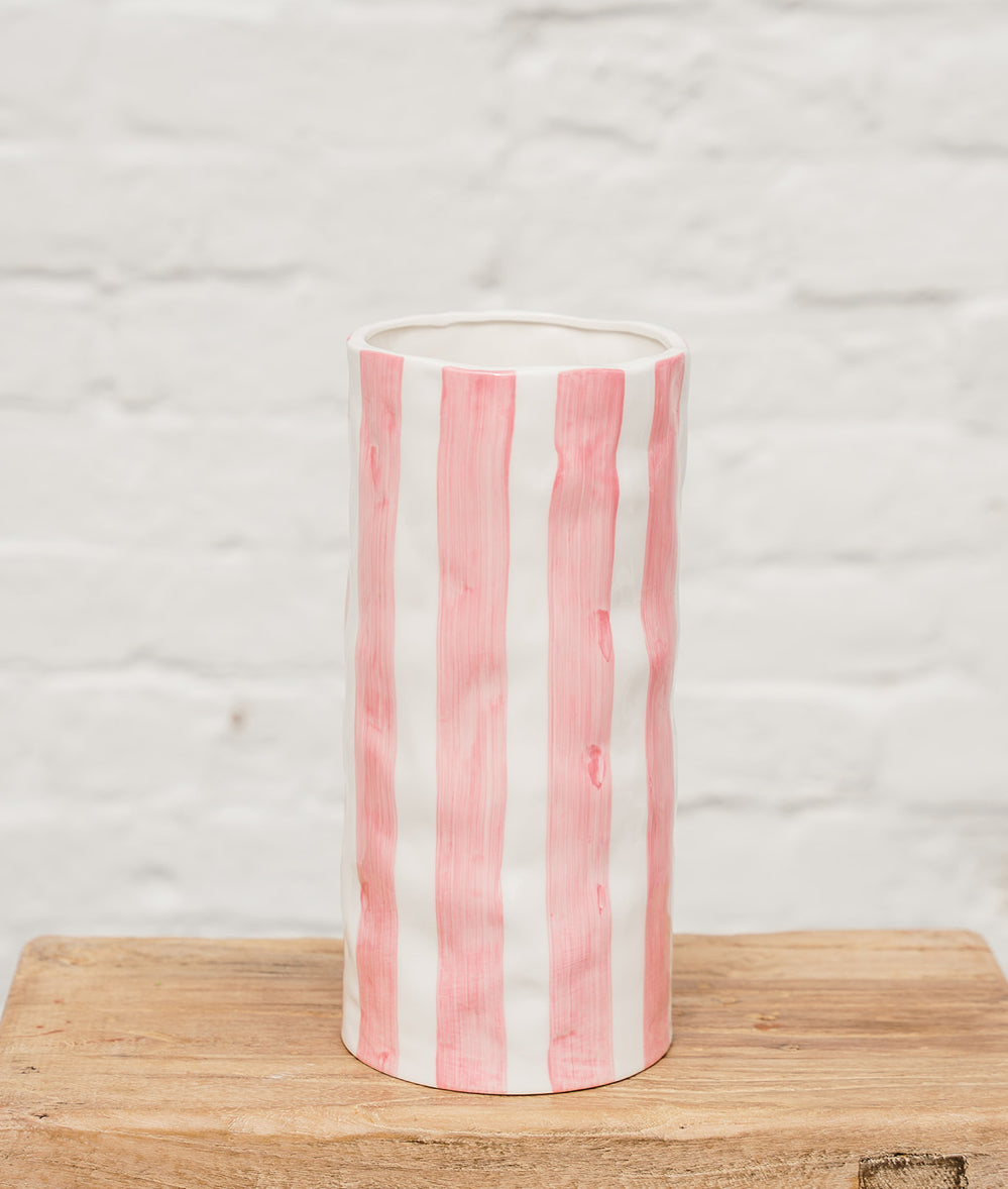 Large Vase - Pink Stripe